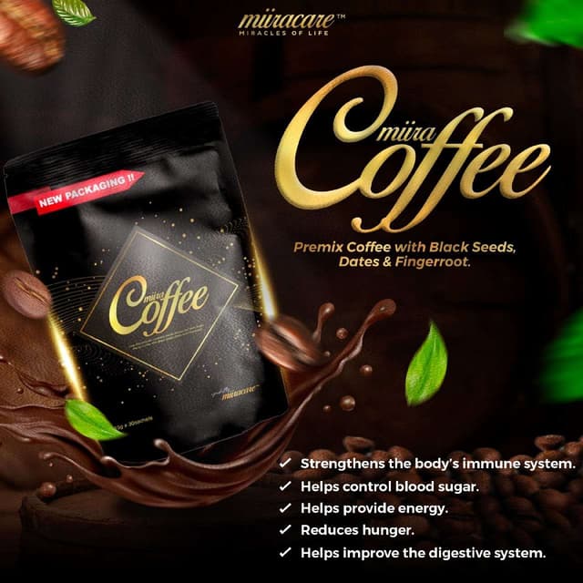 Miira-Coffee (with Dates, Finger roots and Black Seeds) Energy and Immune System Booster